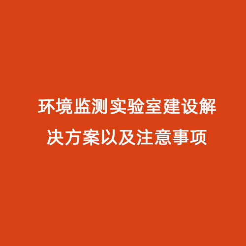 環(huán)境監(jiān)測實(shí)驗(yàn)室建設(shè)解決方案以及注意事項(xiàng)